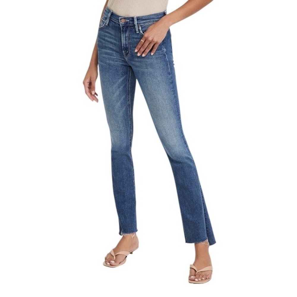 Mother The Runaway Step Fray Jeans in Leaps and Bounds Womens Size 26 Blue